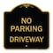 Signmission Designer Series Sign-No Parking Driveway, Black & Gold Aluminum Sign, 18" x 18", BG-1818-23749 A-DES-BG-1818-23749 - alternate 1